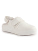 Women White Slip-On Mules with Front and Back Adjustable Straps | Stylish Casual Sneaker Shoes | Cushioned Insole & Anti-Slip Sole
