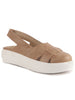 Women Beige Breathable Slip on Sneaker Ballerina Shoes | Casual Shoe with Elastic Backstrap | All Day Comfortable Outdoor Shoe