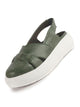 Women Olive Green Breathable Slip on Sneaker Ballerina Shoes | Casual Shoe with Elastic Backstrap | All Day Comfortable Outdoor Shoe