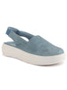Women Sky Blue Backstrap Denim Cloth Fabric Slip on Mule Shoes | Comfortable Casual Sneaker with Cushioned Insole