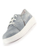 Women Sky Blue Denim Canvas Casual Platform Sneakers|Comfortable Chunky Lace Up Breathable Shoes|Slip Resistant Sole