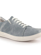 Men Sky Blue Denim Casual Classic Lace Up Sneaker | Low Top Canvas Shoes with Adjustable Elastic | Lightweight with Cushioned Insole