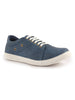 Men Blue Denim Stitched Classic Lace Up Sneaker | Low Top Canvas Shoes with Anti Skid TPR Sole | Memory Cushioned Insole