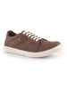 Men Brown Denim Stitched Classic Lace Up Sneaker | Low Top Canvas Shoes with Anti Skid TPR Sole | Memory Cushioned Insole