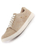 Men Cream Denim Stitched Classic Lace Up Sneaker | Low Top Canvas Shoes with Anti Skid TPR Sole | Memory Cushioned Insole