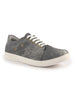 Men Grey Denim Stitched Classic Lace Up Sneaker | Low Top Canvas Shoes with Anti Skid TPR Sole | Memory Cushioned Insole