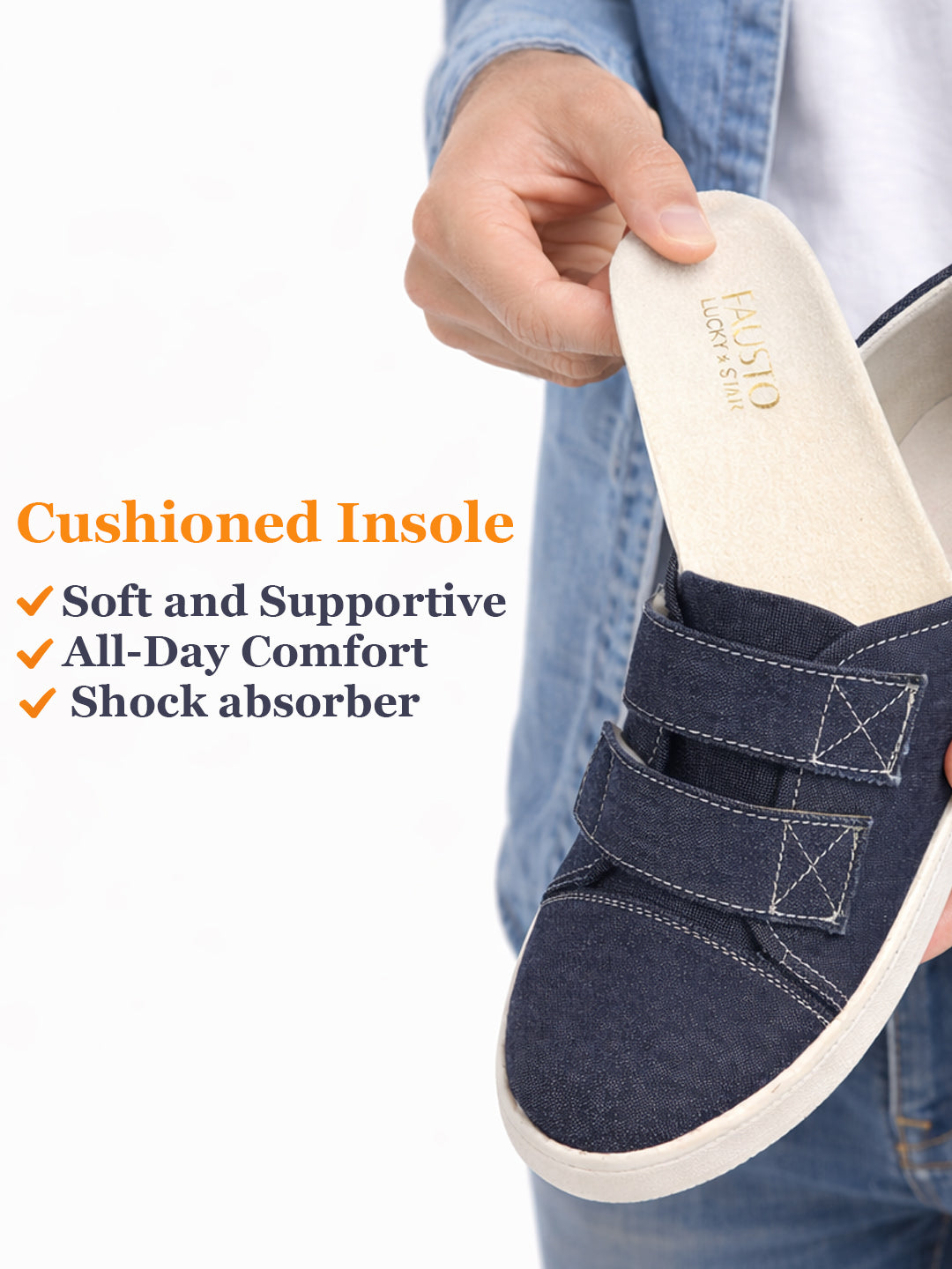 Men Blue Casual Canvas/Fabric Slip On Shoes with Dual Strap Closure | Lightweight Comfort Insole Loafers | Anti Skid TPR Sole