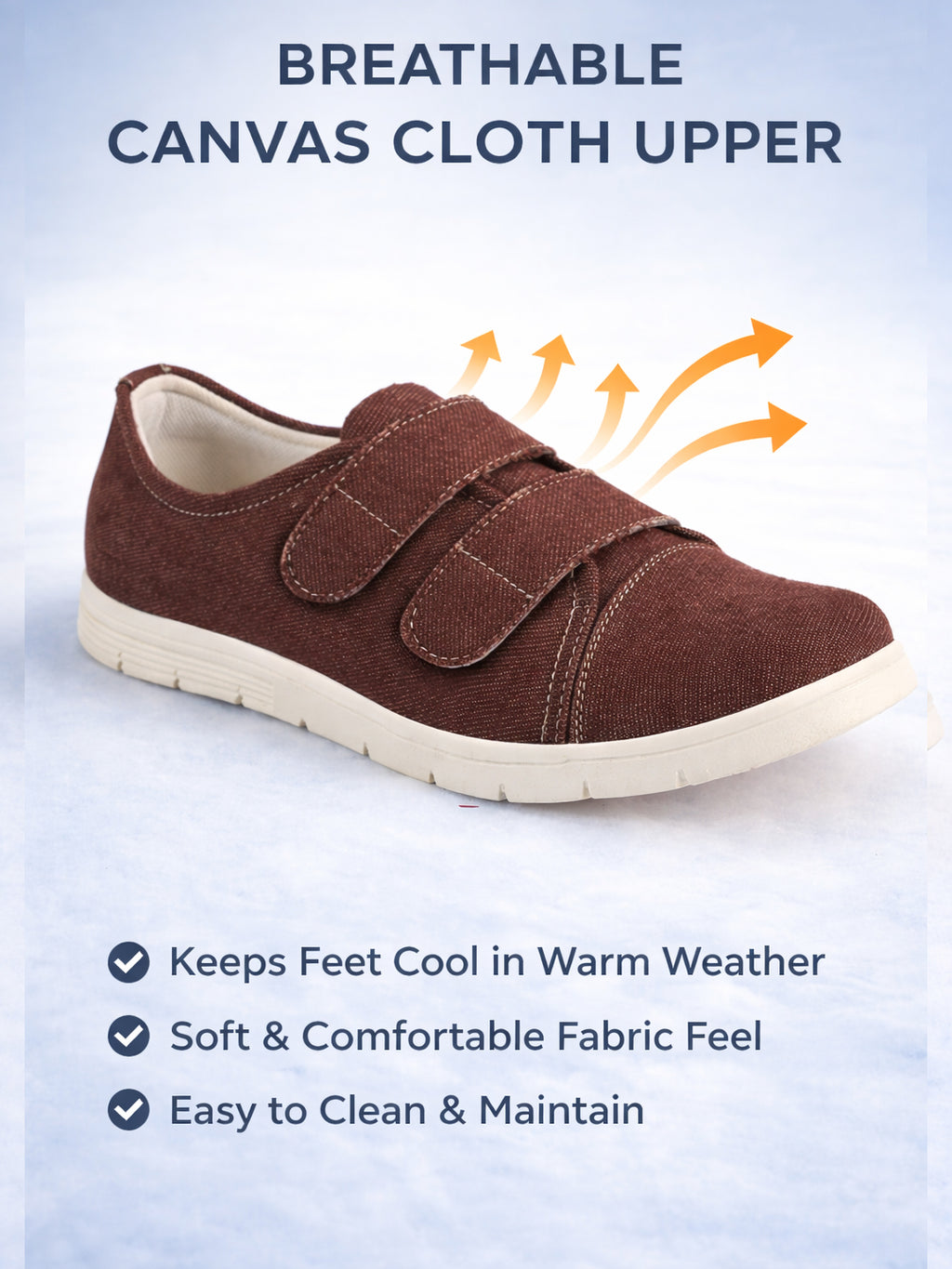 Men Brown Casual Canvas/Fabric Slip On Shoes with Dual Strap Closure | Lightweight Comfort Insole Loafers | Anti Skid TPR Sole