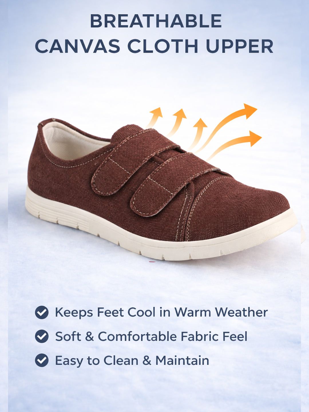 Men Brown Casual Canvas/Fabric Slip On Shoes with Dual Strap Closure | Lightweight Comfort Insole Loafers | Anti Skid TPR Sole