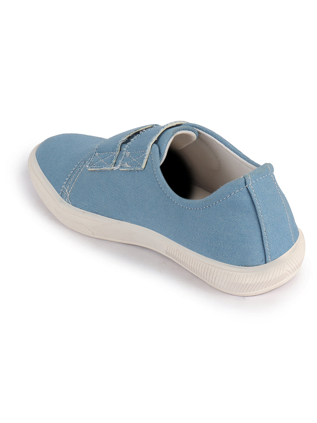 Men Sky Blue Casual Canvas/Fabric Slip On Shoes with Dual Strap Closure | Lightweight Comfort Insole Loafers | Anti Skid TPR Sole