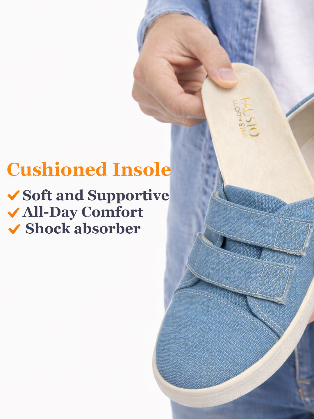 Men Sky Blue Casual Canvas/Fabric Slip On Shoes with Dual Strap Closure | Lightweight Comfort Insole Loafers | Anti Skid TPR Sole