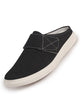 Men Black Casual Back Open Canvas/Fabric Slip On Shoes with Single Strap Closure|Lightweight Comfort Insole Loafers|Slip Resistant TPR Sole