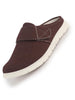 Men Brown Casual Back Open Canvas/Fabric Slip On Shoes with Single Strap Closure | Lightweight Comfort Insole Loafers | Slip Resistant TPR Sole