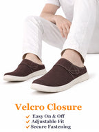 Men Brown Casual Back Open Canvas/Fabric Slip On Shoes with Single Strap Closure | Lightweight Comfort Insole Loafers | Slip Resistant TPR Sole
