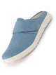 Men Sky Blue Casual Back Open Canvas/Fabric Slip On Shoes with Single Strap Closure | Lightweight Comfort Insole Loafers | Slip Resistant TPR Sole