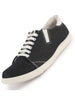 Men Black Casual Canvas/Fabric Lace-Up Shoes with Elastic Adjustable Support | Lightweight Comfort Insole | Classic Everyday Sneakers with Slip Resistant TPR Sole