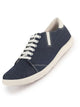 Men Blue Casual Canvas/Fabric Lace-Up Shoes with Elastic Adjustable Support | Lightweight Comfort Insole | Classic Everyday Sneakers with Slip Resistant TPR Sole