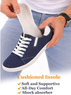 Men Blue Casual Canvas/Fabric Lace-Up Shoes with Elastic Adjustable Support | Lightweight Comfort Insole | Classic Everyday Sneakers with Slip Resistant TPR Sole