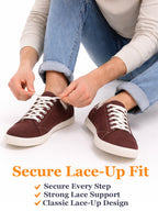 Men Brown Casual Canvas/Fabric Lace-Up Shoes with Elastic Adjustable Support | Lightweight Comfort Insole | Classic Everyday Sneakers with Slip Resistant TPR Sole