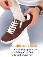 Men Brown Casual Canvas/Fabric Lace-Up Shoes with Elastic Adjustable Support | Lightweight Comfort Insole | Classic Everyday Sneakers with Slip Resistant TPR Sole