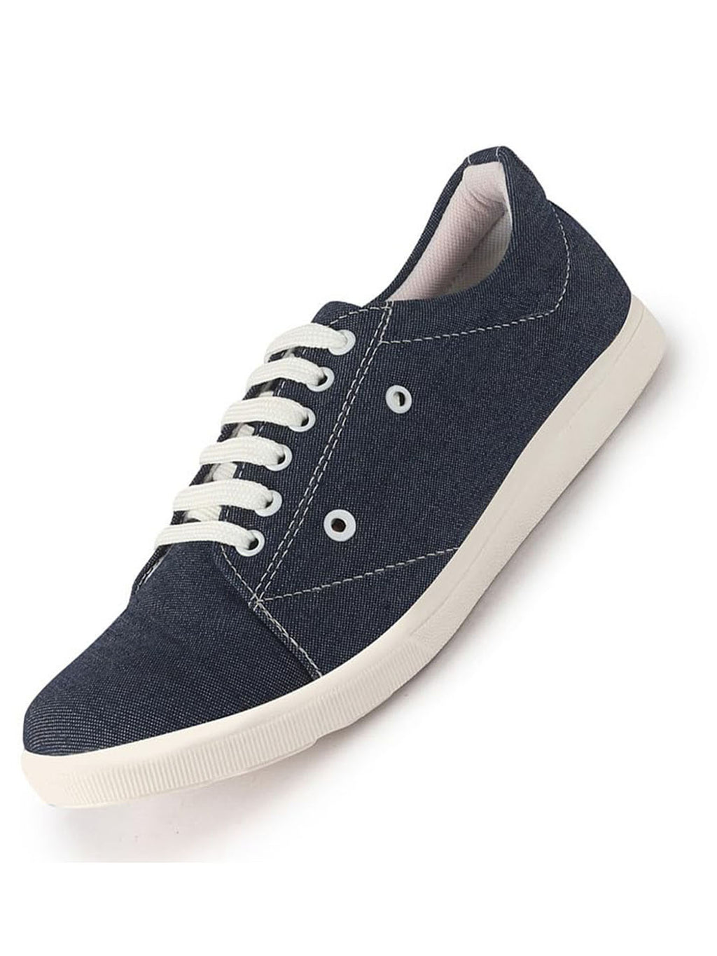 Men Blue Casual Classic Canvas/Fabric Sneaker Shoe | Lightweight Comfort Insole | Everyday 6-Eye Lace Up Shoes with Anti Skid TPR Sole