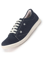 Men Blue Casual Classic Canvas/Fabric Sneaker Shoe | Lightweight Comfort Insole | Everyday 6-Eye Lace Up Shoes with Anti Skid TPR Sole