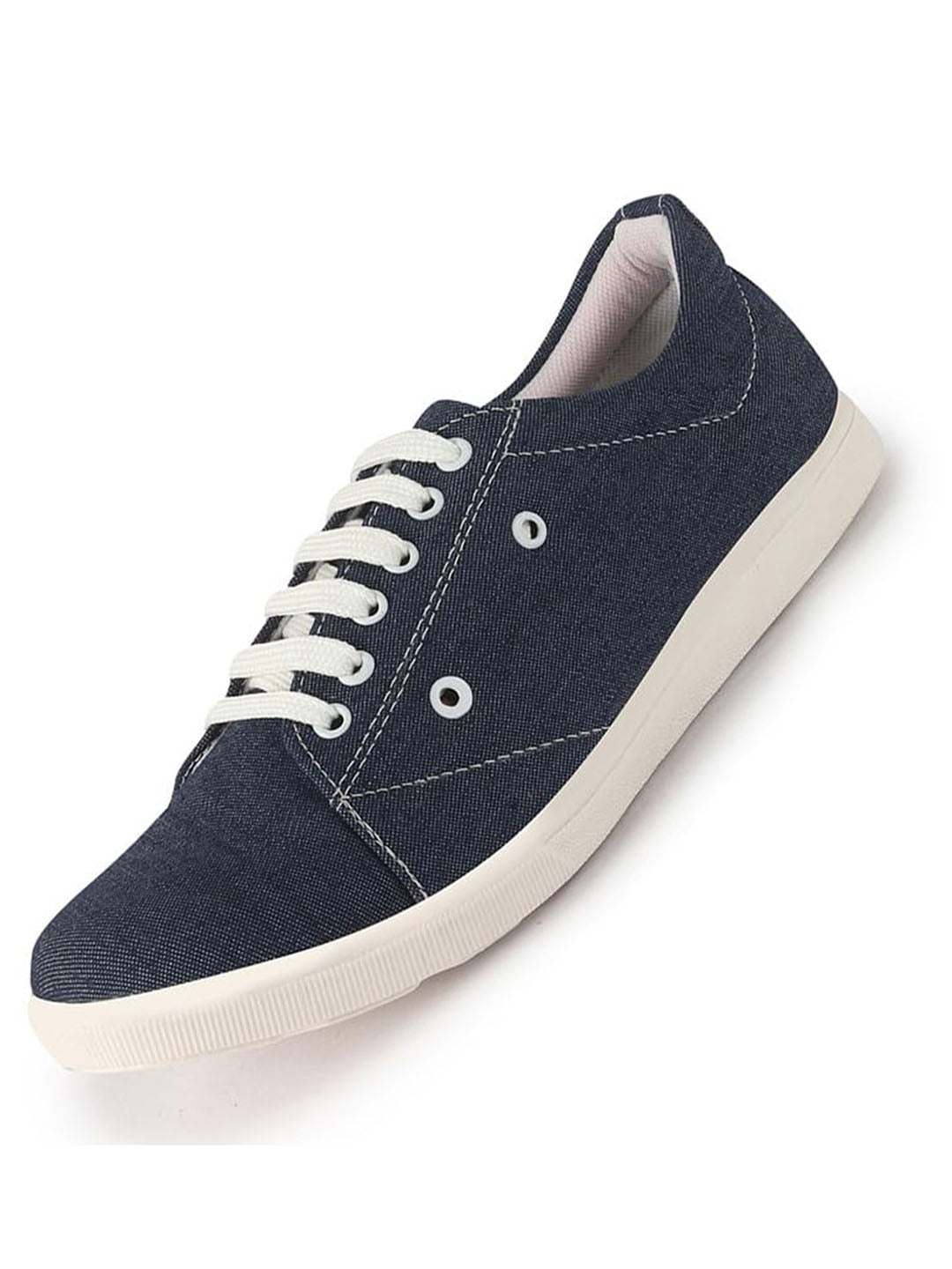 Men Blue Casual Classic Canvas/Fabric Sneaker Shoe | Lightweight Comfort Insole | Everyday 6-Eye Lace Up Shoes with Anti Skid TPR Sole