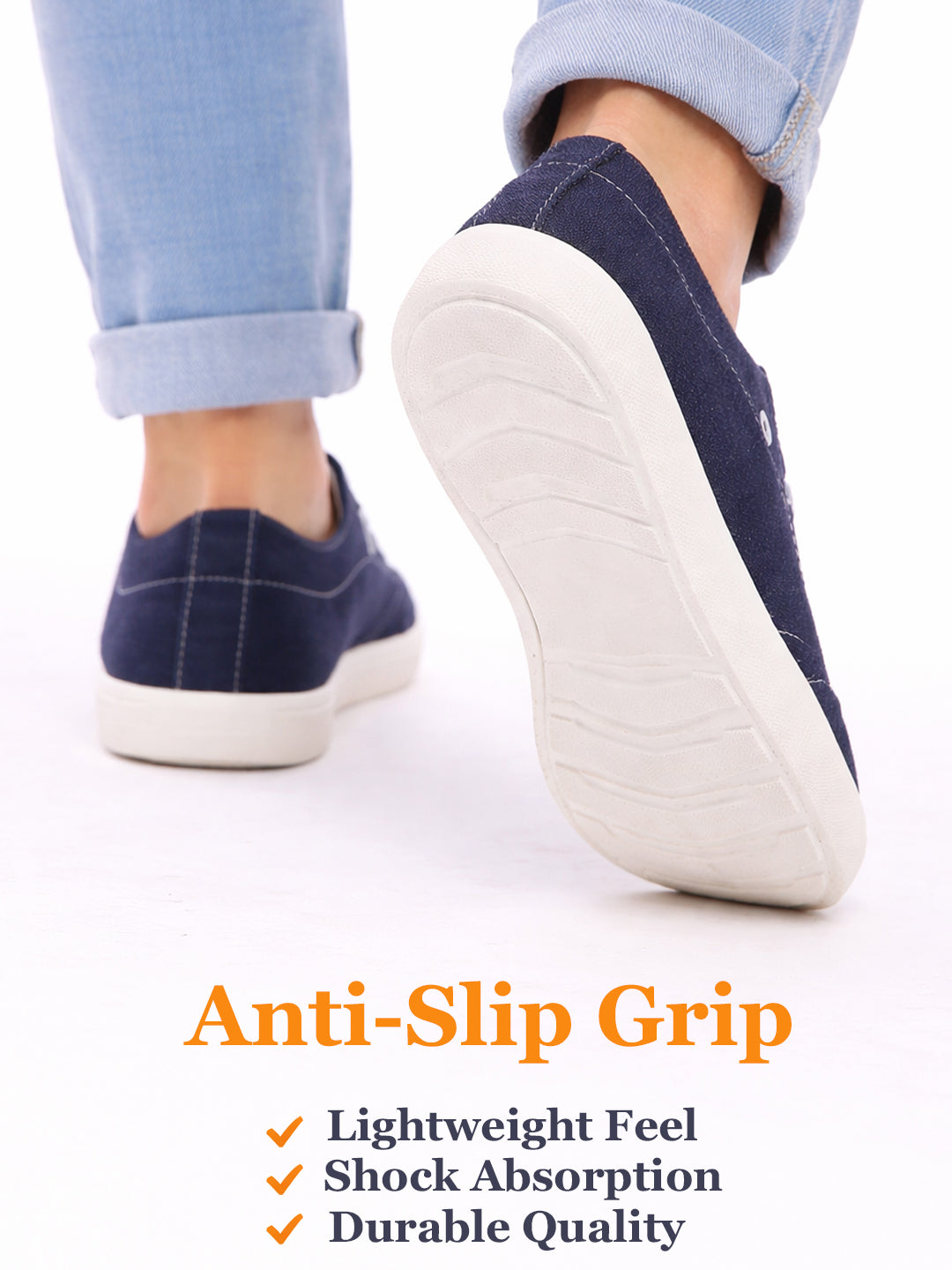 Men Blue Casual Classic Canvas/Fabric Sneaker Shoe | Lightweight Comfort Insole | Everyday 6-Eye Lace Up Shoes with Anti Skid TPR Sole