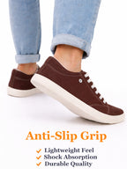 Men Brown Casual Classic Canvas/Fabric Sneaker Shoe | Lightweight Comfort Insole | Everyday 6-Eye Lace Up Shoes with Anti Skid TPR Sole