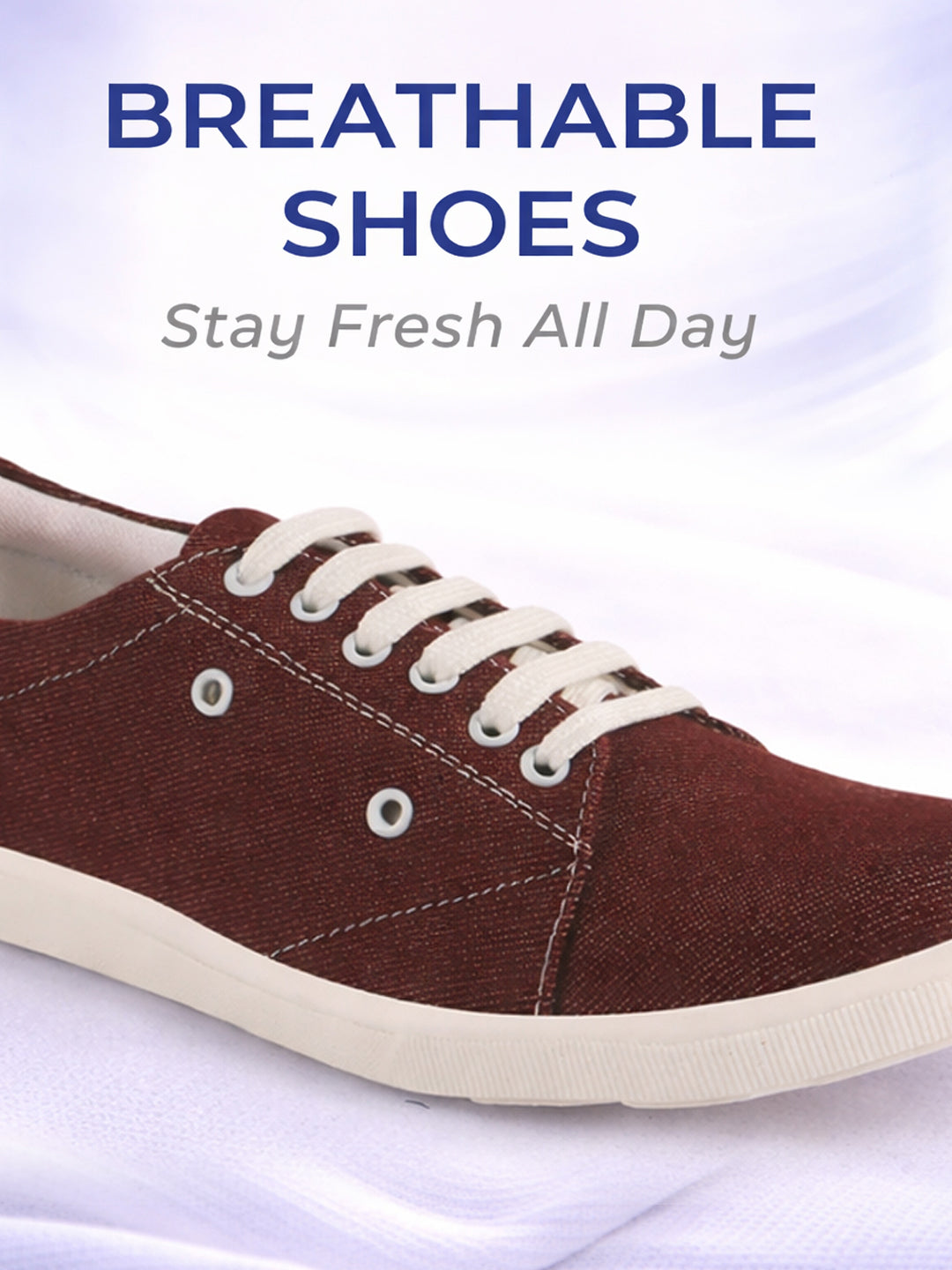 Men Brown Casual Classic Canvas/Fabric Sneaker Shoe | Lightweight Comfort Insole | Everyday 6-Eye Lace Up Shoes with Anti Skid TPR Sole