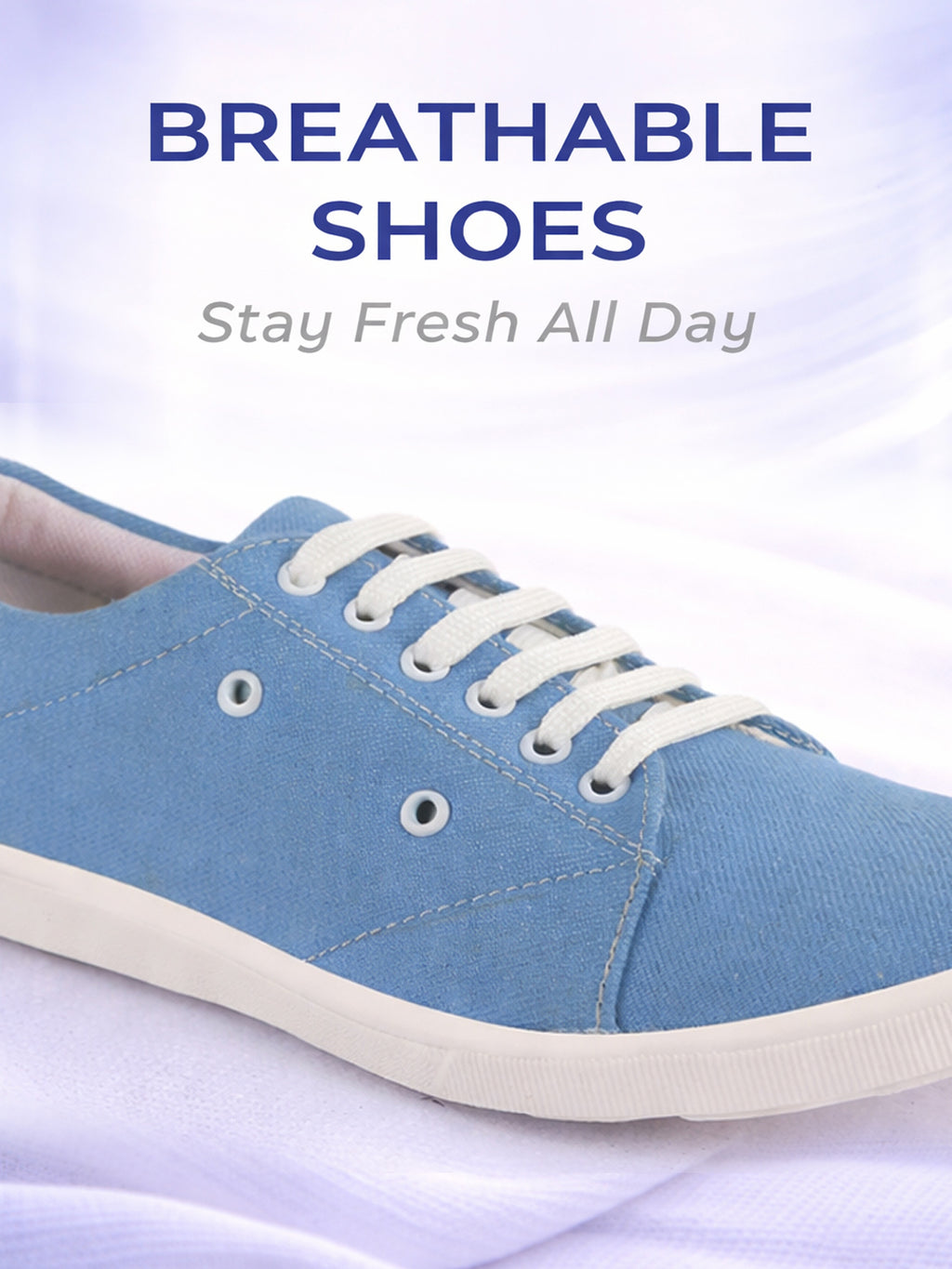 Men Sky Blue Casual Classic Canvas/Fabric Sneaker Shoe | Lightweight Comfort Insole | Everyday 6-Eye Lace Up Shoes with Anti Skid TPR Sole
