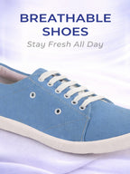 Men Sky Blue Casual Classic Canvas/Fabric Sneaker Shoe | Lightweight Comfort Insole | Everyday 6-Eye Lace Up Shoes with Anti Skid TPR Sole