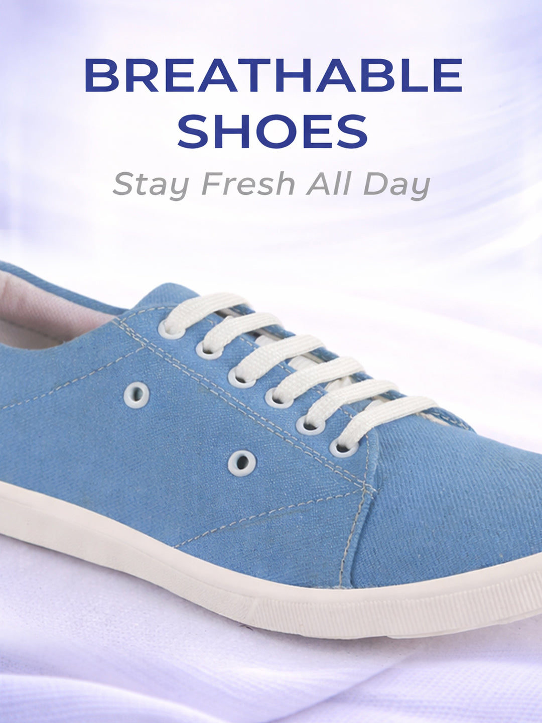Men Sky Blue Casual Classic Canvas/Fabric Sneaker Shoe | Lightweight Comfort Insole | Everyday 6-Eye Lace Up Shoes with Anti Skid TPR Sole