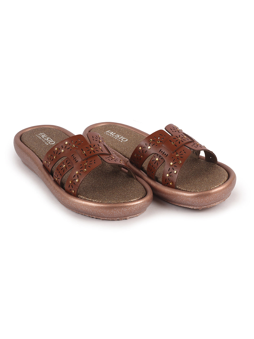 textured upper slide sandals