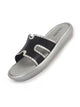 Women Black Open Toe Platform Slider for Travel & Resort Vacationing|Flat Summer Slippers|Poolside Outings Comfort Cushioned Footbed Insole
