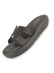 Women Grey Open Toe Platform Slider for Travel & Resort Vacationing|Flat Summer Slippers|Poolside Outings Comfort Cushioned Footbed Insole