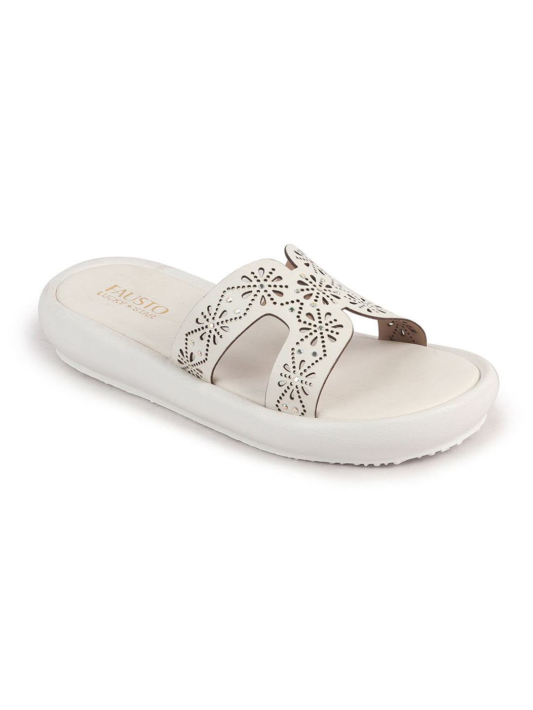 textured upper slide sandals