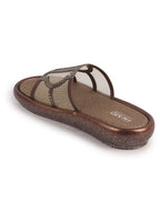 textured upper slide sandals