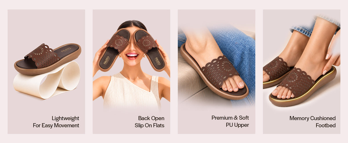Women Brown Embellished Slip On Tassel Slide Sandals|Open Toe Platform Sandals for Casual Outings, Daily Walking|Lightweight Comfort Cushioned Insole