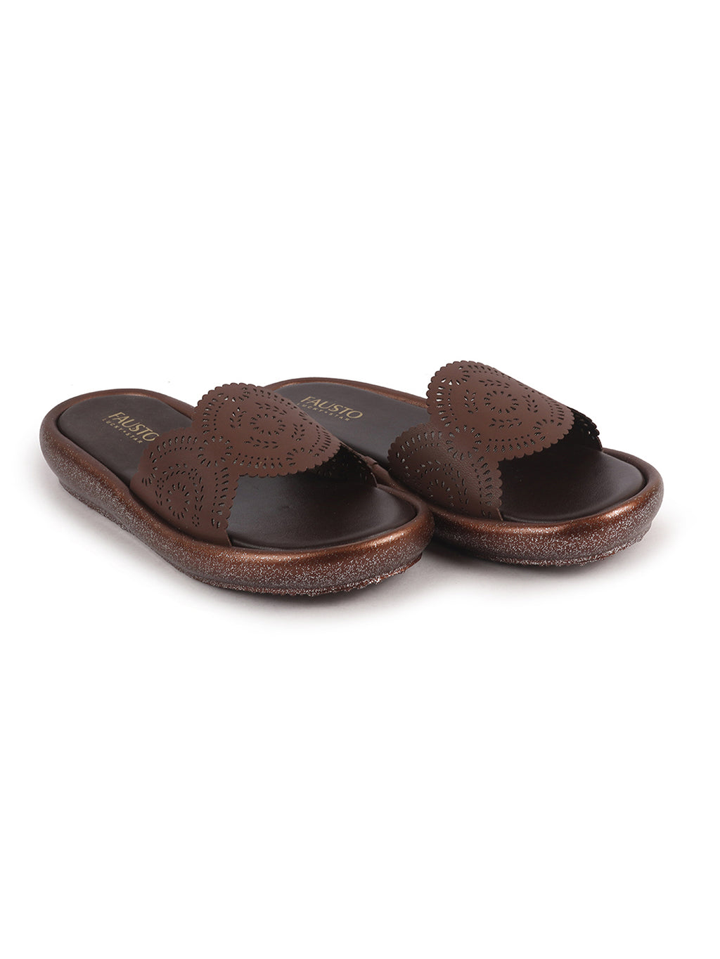 textured upper slide sandals