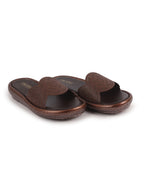 textured upper slide sandals