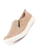 Men Beige Dual Eyelet Detail Slip-On Casual Loafers Rubber Sole | Lightweight Walking Shoes