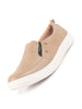Men Beige Dual Eyelet Detail Slip-On Casual Loafers Rubber Sole | Lightweight Walking Shoes