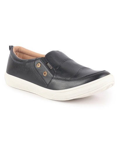 Men Black Casual Slip-On Loafers