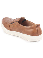 Men Chikku Dual Eyelet Detail Slip-On Casual Loafers TPR Sole|Lightweight Walking Shoes