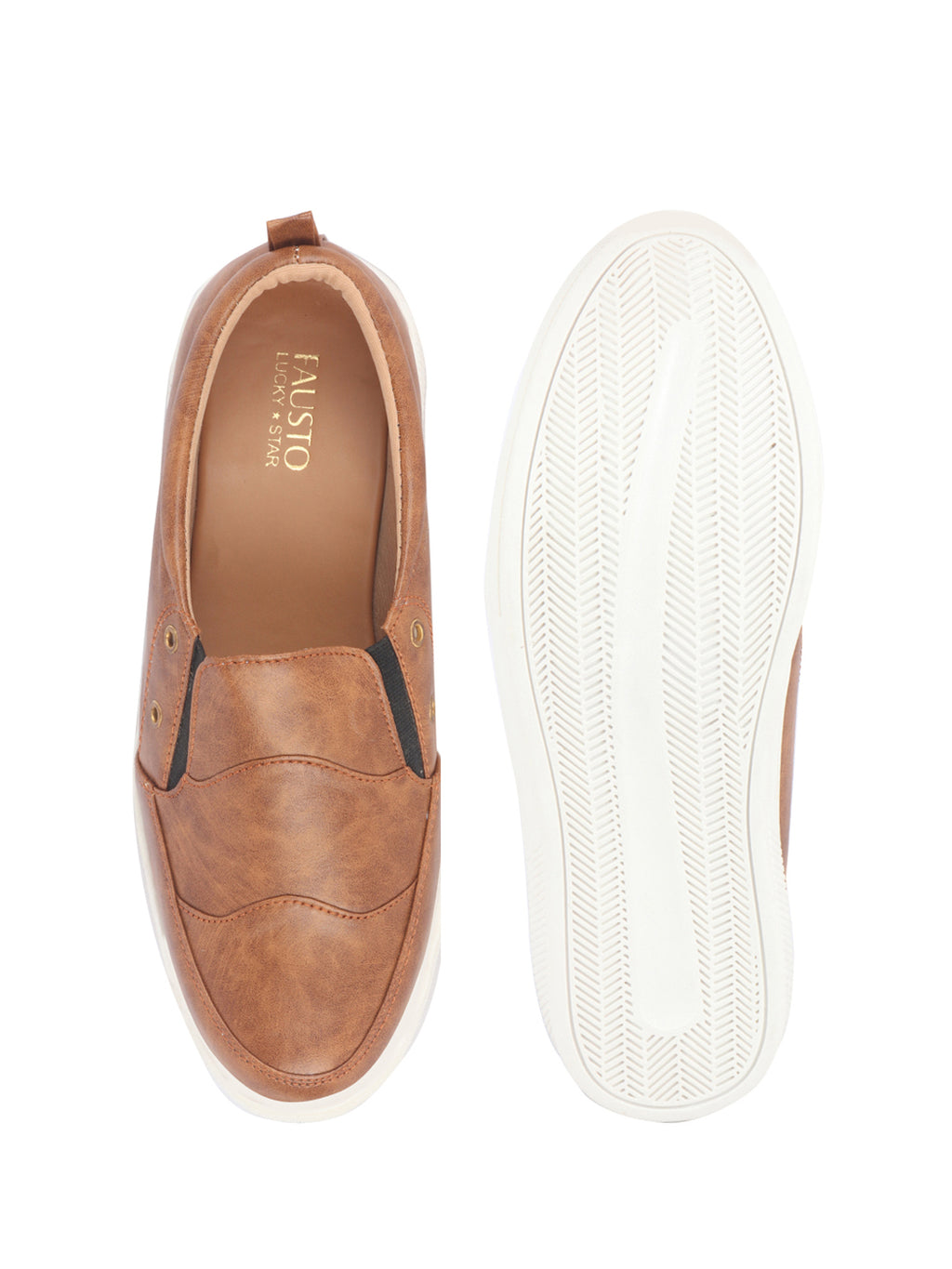 Men Chikku Dual Eyelet Detail Slip-On Casual Loafers TPR Sole|Lightweight Walking Shoes