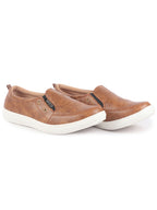 Men Chikku Dual Eyelet Detail Slip-On Casual Loafers TPR Sole|Lightweight Walking Shoes