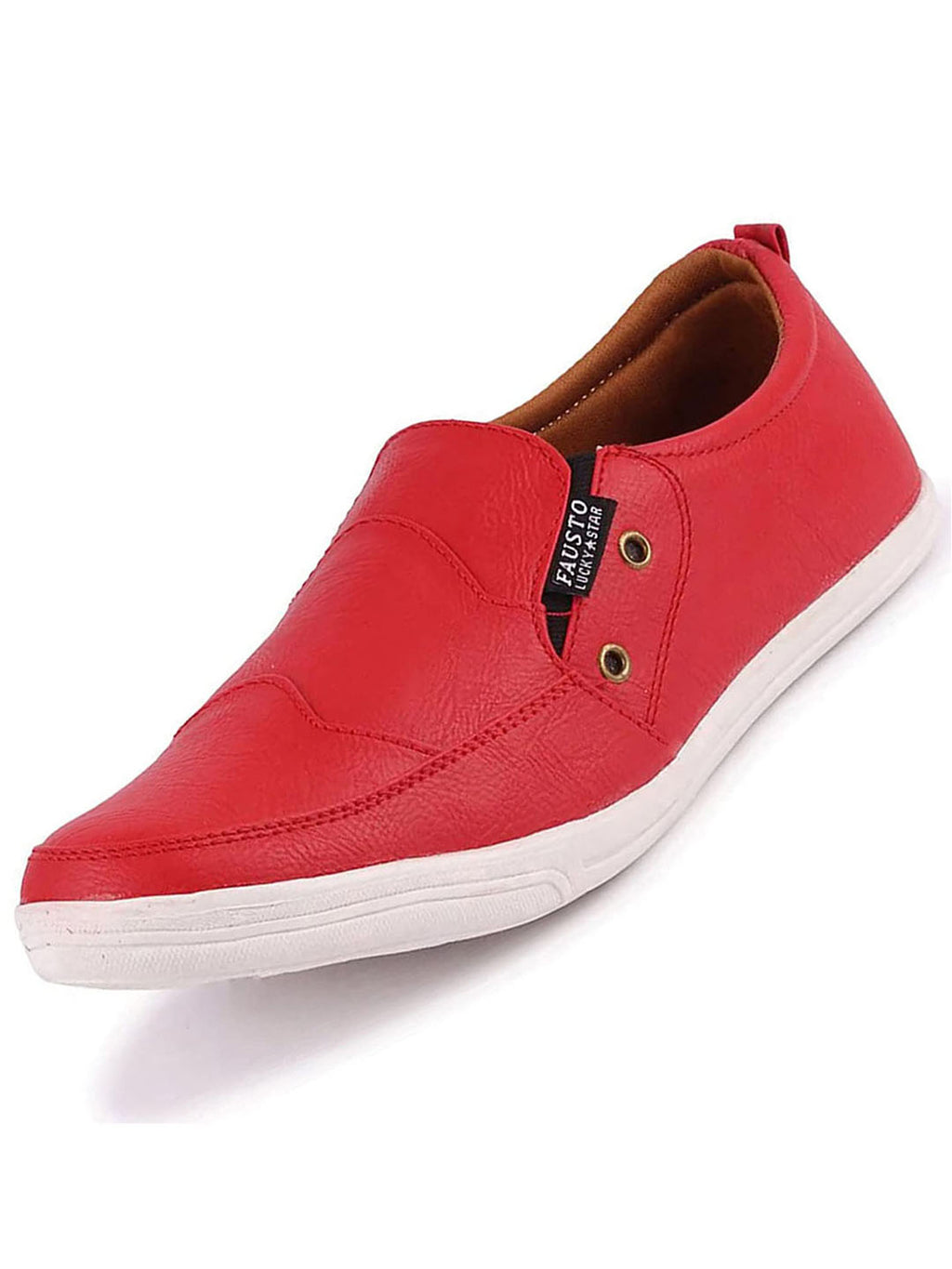 Shop Men Red Casual Slip-On Loafers Online.