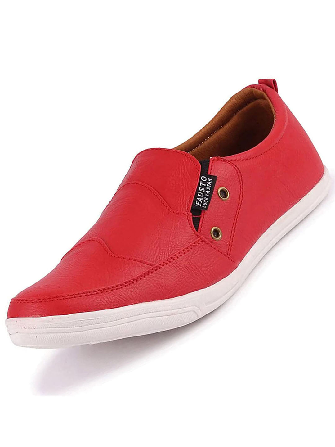 Shop Men Red Casual Slip-On Loafers Online.