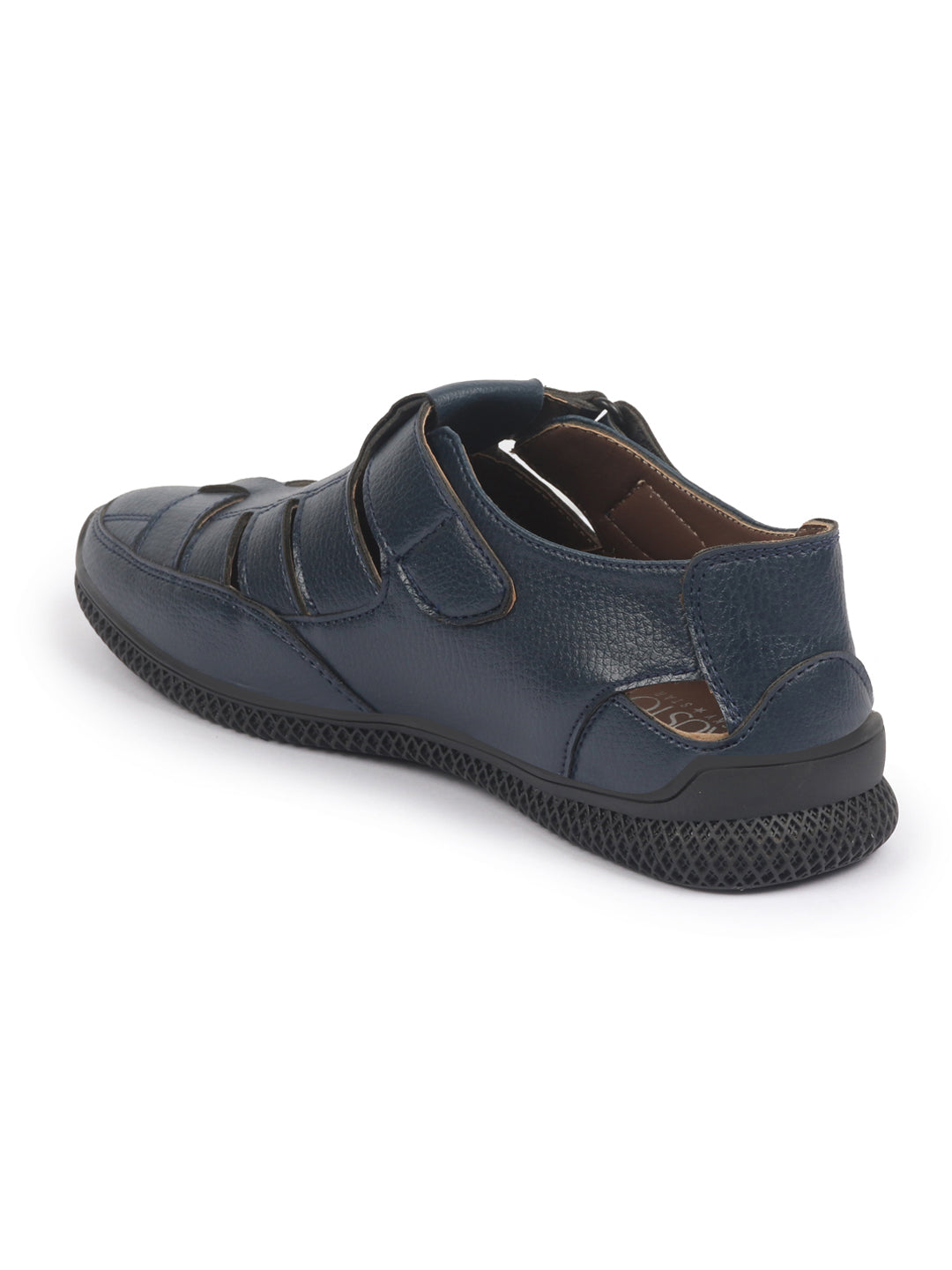 Shop FAUSTO Men Blue PU Outdoor Hook & Loop Roman Sandals for Day Long Comfort|Outfit|Evening|Casual|Fashion|Trending|Lightweight with TPR Sole(6-13 UK) Online.